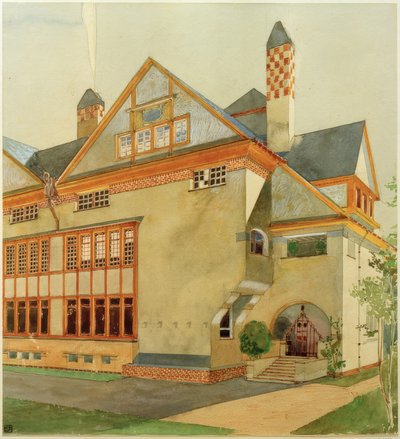 Studie zum Doppelhaus Stade von Joseph Maria Olbrich